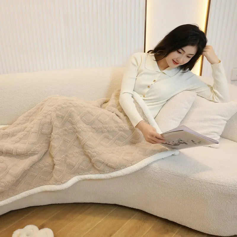 Shawl Blanket Office Nap Blanket Winter Thickened Blanket Multifunctional Small Blanket Small Quilt Sofa Blanket