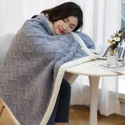 Shawl Blanket Office Nap Blanket Winter Thickened Blanket Multifunctional Small Blanket Small Quilt Sofa Blanket