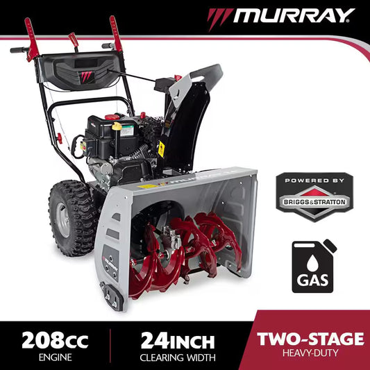 24 In. 208Cc Self-Propelled 2-Stage Gas Snow Blower with Electric Start