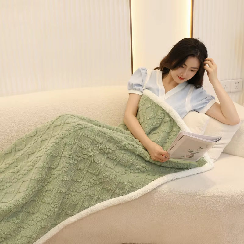 Shawl Blanket Office Nap Blanket Winter Thickened Blanket Multifunctional Small Blanket Small Quilt Sofa Blanket