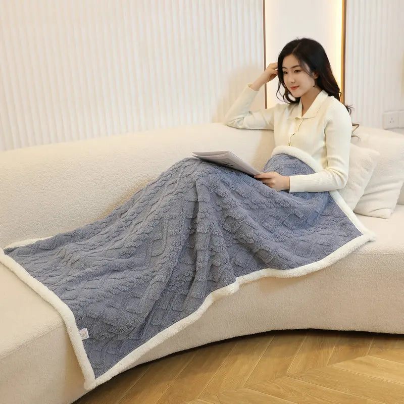 Shawl Blanket Office Nap Blanket Winter Thickened Blanket Multifunctional Small Blanket Small Quilt Sofa Blanket