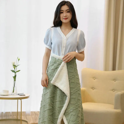 Shawl Blanket Office Nap Blanket Winter Thickened Blanket Multifunctional Small Blanket Small Quilt Sofa Blanket