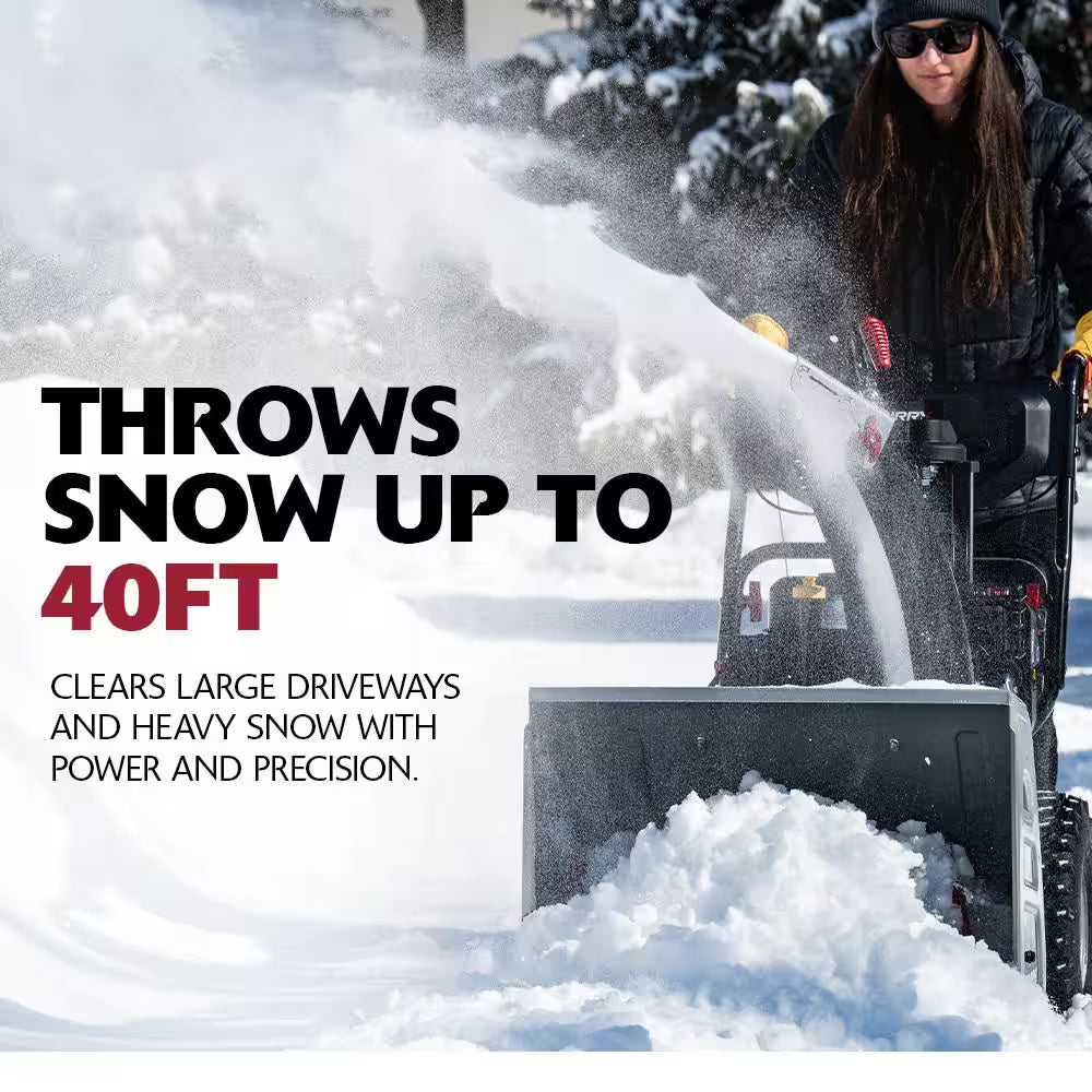 24 In. 208Cc Self-Propelled 2-Stage Gas Snow Blower with Electric Start
