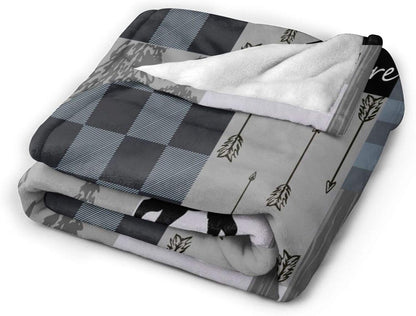 Rustic Throw Blanket Lodge Bear Blanket Moose Throws Deer Throws Soft Camping Gifts for Men Women Plush Sofa Travel Cabin Decor Indoor Outdoor Travel Birthday Gifts Room Decor 40''X50''