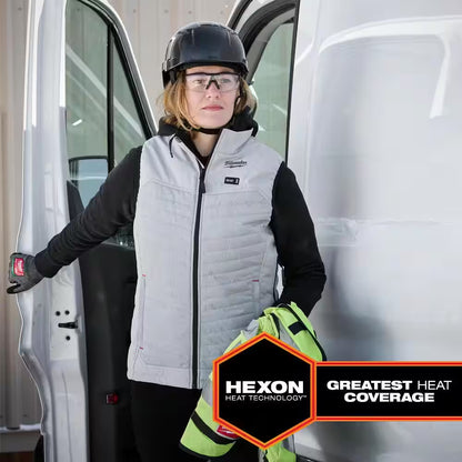 Women'S Medium M12 12-Volt Lithium-Ion Cordless Axis Gray Heated Vest Kit with (1) 2.0 Ah Battery and Charger